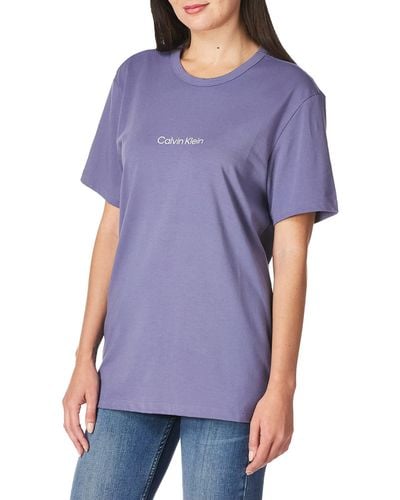 Calvin Klein Structure Lounge Short Sleeve Crew Neck T-shirt - Purple
