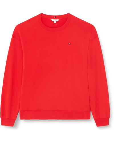 Tommy Hilfiger Sweatshirt Curve ohne Kapuze - Rot