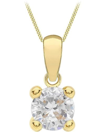 Amazon Essentials 9ct Gold April Birthstone Pendant Necklace - Metallic