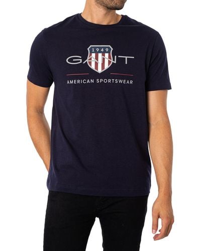 GANT Reg Archive Shield T-shirt T Shirt - Blau