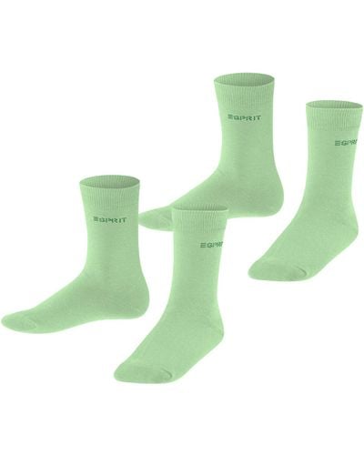 Esprit Kind Sokken Foot Logo 2-pack K So Katoen Eenkleurig Multipack 2 Paar - Groen