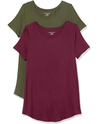 Amazon Essentials Short-sleeve Scoopneck Tunic - Purple