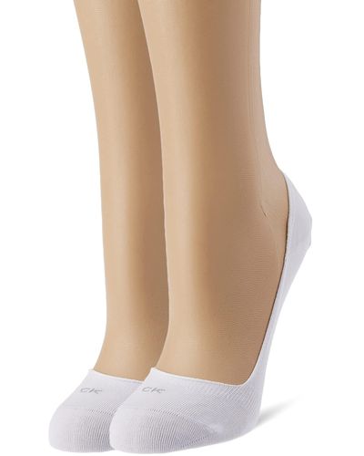 Calvin Klein Logo Liner Socks 2 Pack Footie - Natural