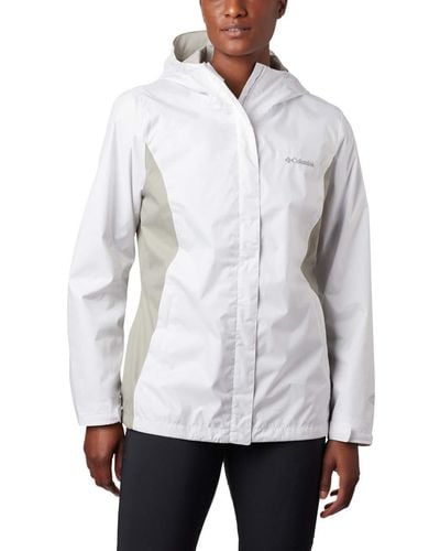 Columbia Arcadia Ii Waterproof Breathable Jacket With Packable Hood - White