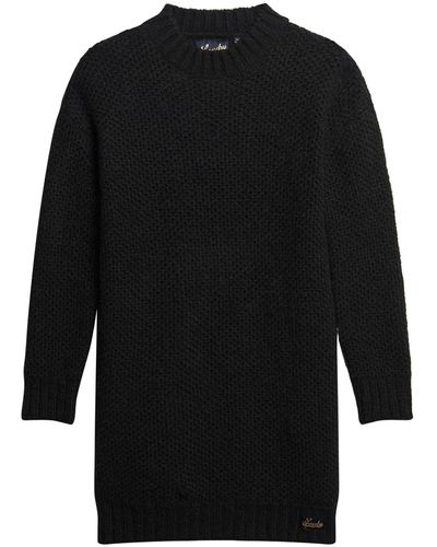 Superdry Textured Knit Crew Dress - Black