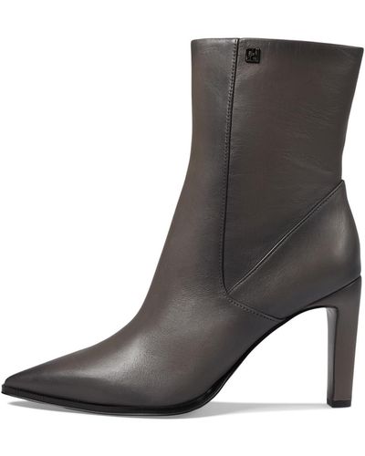 Franco Sarto S Appia Pointed Toe Dress Bootie Graphite Gray Leather 5.5 M - Black