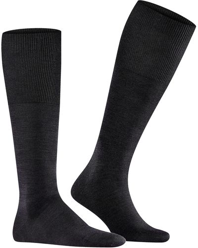FALKE Airport M Kh Wool Cotton Long Plain 1 Pair Knee-high Socks - Black