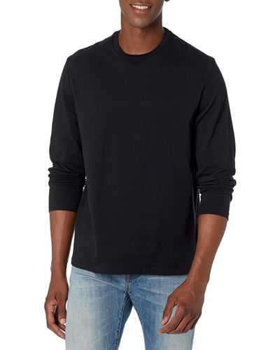 Amazon Essentials Regular Fit T-shirt Met Lange Mouwen Zwart