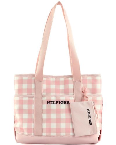 Tommy Hilfiger Prep & Sport Gingham Tote White/whimsy Pink Check - Roze