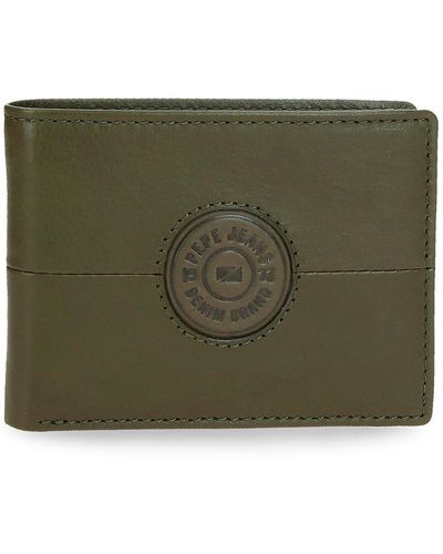 Pepe Jeans Cracker Horizontal Wallet With Purse Green 11.5 X 8 X 1 Cm Leather