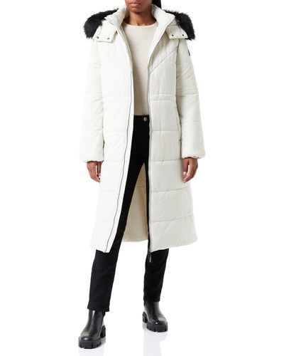 Mexx Midi Length Hooded Padded Jacket with Fake fur Collar Parka - Mehrfarbig