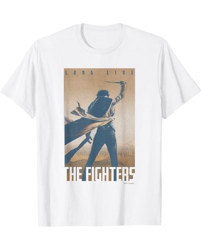 Dune Part Two Paul Atreides Long Live The Fighters Portrait T-shirt - Blue