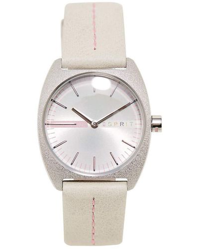 Esprit Ladies Watch Watches Quartz Analogue Spectrum Light Grey With Pink Minute Markers - Multicolour