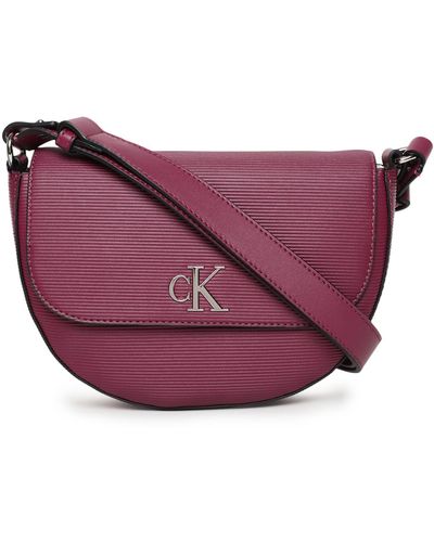 Calvin Klein Ckj Minimal Monogram Saddle Bag S Amaranth - Paars