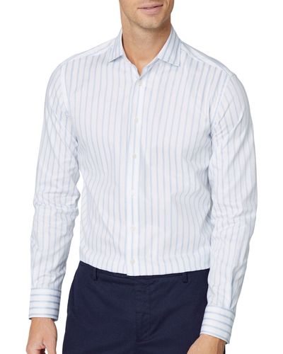 Hackett Fine Melange Stripe Shirt - White