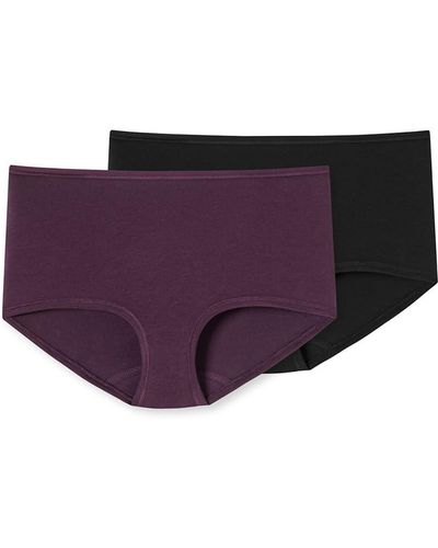 Schiesser 2 Pack Panty Shorts Bio Baumwolle-95/5 Organic Unterwäsche - Lila