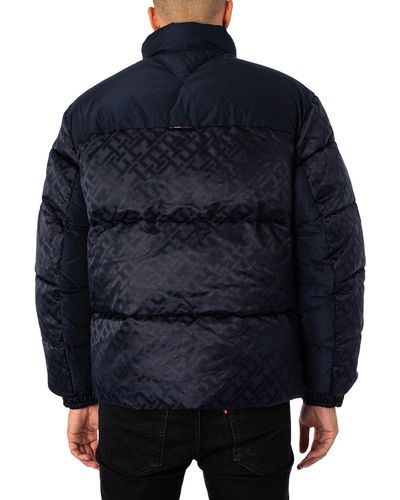 Tommy Hilfiger Gewatteerd Jack Met New York-monogram - Blauw