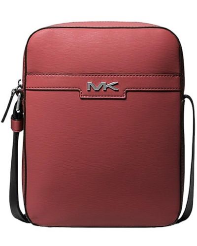 Michael Kors Medium Crossbody Leather Cooper Flight Bag - Red