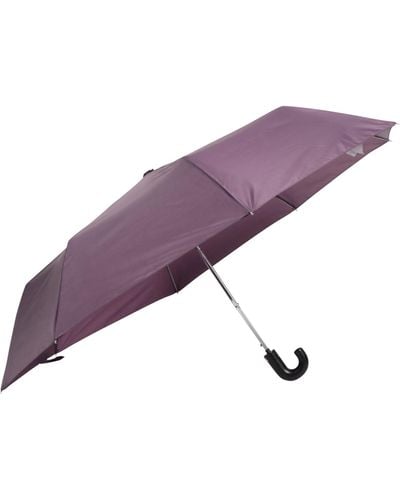 Mountain Warehouse Walking Umbrella - Plain, Lightweight Brolly, Curved Handle, Packaway Bag, Easy Care - Ideal For Picnics, - Purple