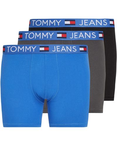 Tommy Hilfiger Pantaloncini Boxer Confezione da 3 Uomo Brief Cotone Elasticizzato - Blu