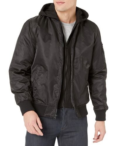 Guess Hooded Bomber Jacket - Black