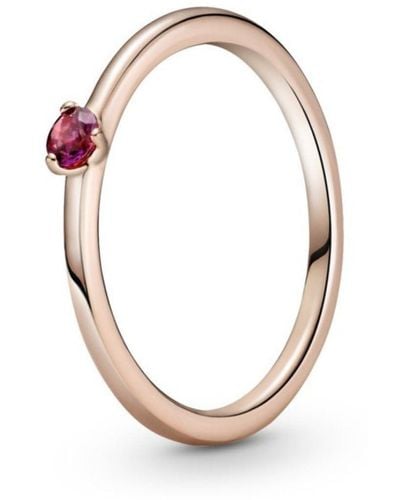 PANDORA Roter Solitär-Ring in 14 Karat rosévergoldeter Metalllegierung und Cubic Zirkonia Steinen Timeless Collection