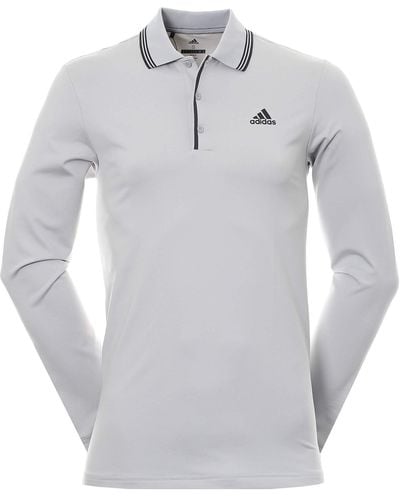 adidas Ultimate Poloshirt Met Lange Mouwen Voor - Wit