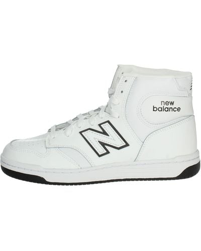 New Balance 480 White with Black Hi Top Sneaker Shoes 9 - Weiß