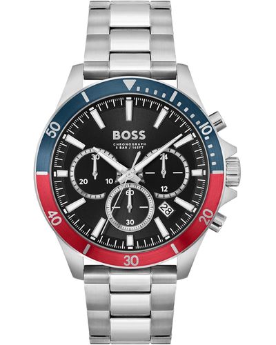 BOSS Troper S Analoog Quartz Horloge Met Roestvrij Stalen Armband 1514108 - Metallic