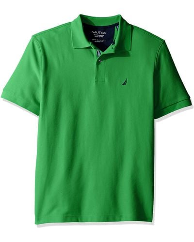 Nautica Classic Short Sleeve Solid Polo Shirt Poloshirt - Grün