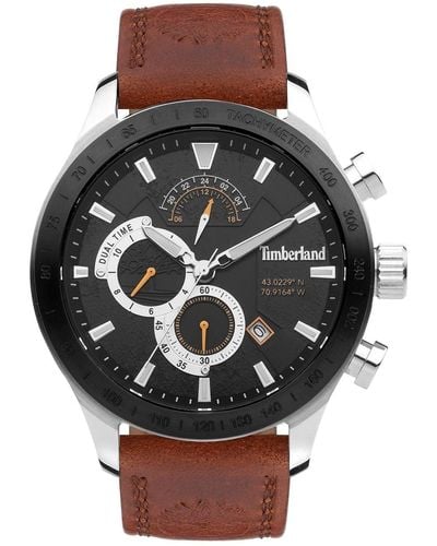 Timberland Analog Quarz Uhr mit Leder Armband TDWGF2100201 - Braun