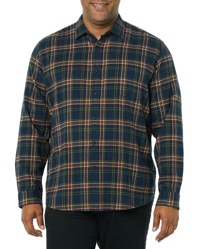 Amazon Essentials Regular-fit Long-sleeve Flannel Shirt - Blue