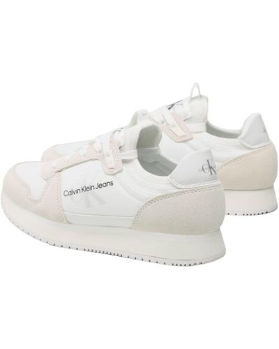 Calvin Klein Runner Sneaker Runner Sock Laceup Ny-Lth Wn Sportschuhe - Weiß