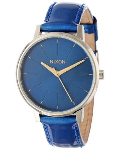 Nixon Kensington Leather Analog Watch - Blue