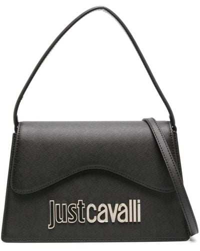 Just Cavalli Borsa con placca logo - Nero