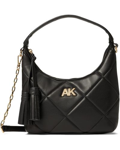 Anne Klein S Quilted Shoulder Bag - Black
