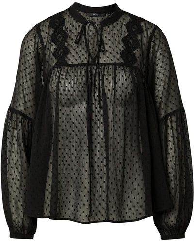 Vero Moda VMMADELINE L/S V-Neck Top GA Noos Camicia da Donna - Nero