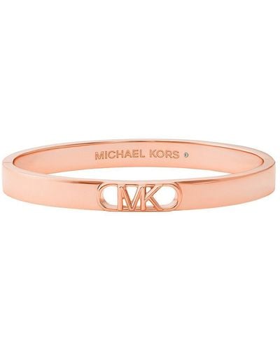 Michael Kors Premium Mk Statement Link 14k Rose Gold-plated Empire Link Bangle Bracelet - Pink