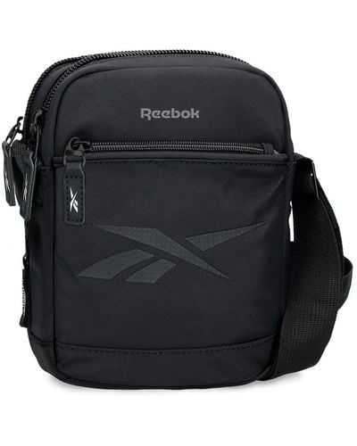 Reebok Newport Tablet Bag Shoulder Bag Two Compartments Black 22x27x8 Cms Polyester