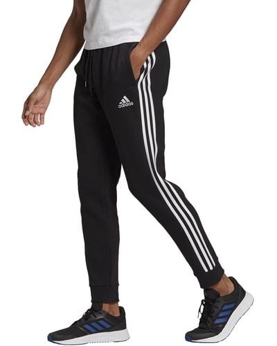 adidas Essentials Tapered Cuff 3-Stripes Joggers Pantalons - Noir