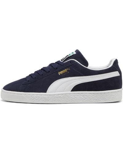 PUMA Suede Classic Trainers Trainers Navy- White Size Uk 9 - Blue