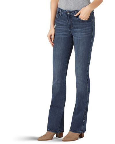 Wrangler Aura Instantly Slimming Mid Rise Boot Cut Jeans - Blau