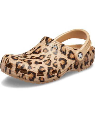 Crocs™ Adult Classic Animal Print Clogs | Zebra And Leopard Shoes - Metallic