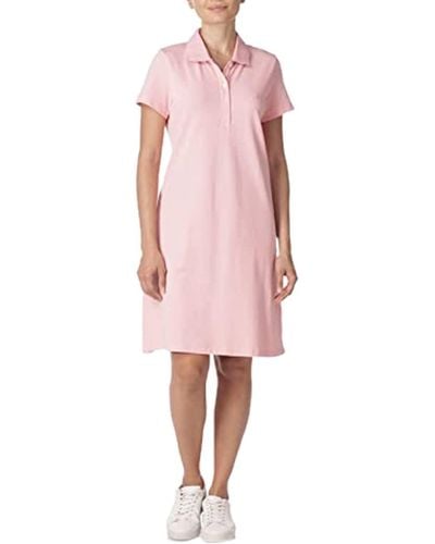 Nautica Womens Easy Classic Short Sleeve Stretch Cotton Polo Casual Dress - Pink