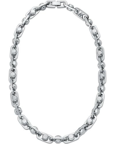 Michael Kors Halskette Premium Astor Link aus platiniertem Messing - Schwarz