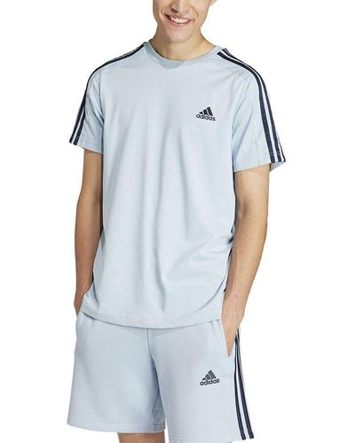 adidas Essentials Single Jersey 3-Stripes Tee T-Shirt - Blau