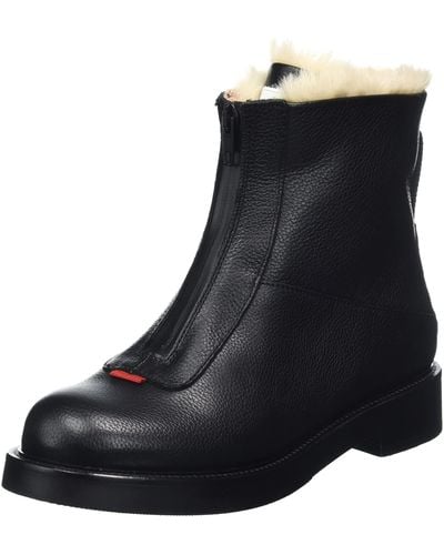HUGO Helena Furbiker-size Ankle Boot - Black