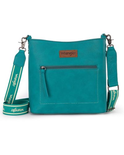 Wrangler Crossbody Purse Bag Handbags For Lightweight Large Medium Size - Blue