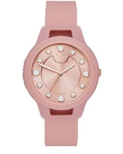 PUMA Reset V1 P1021 Pink Silicone Quartz Fashion Watch - Rose