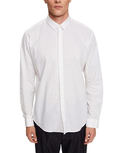 Esprit Slim-Fit-Hemd mit Print - Weiß